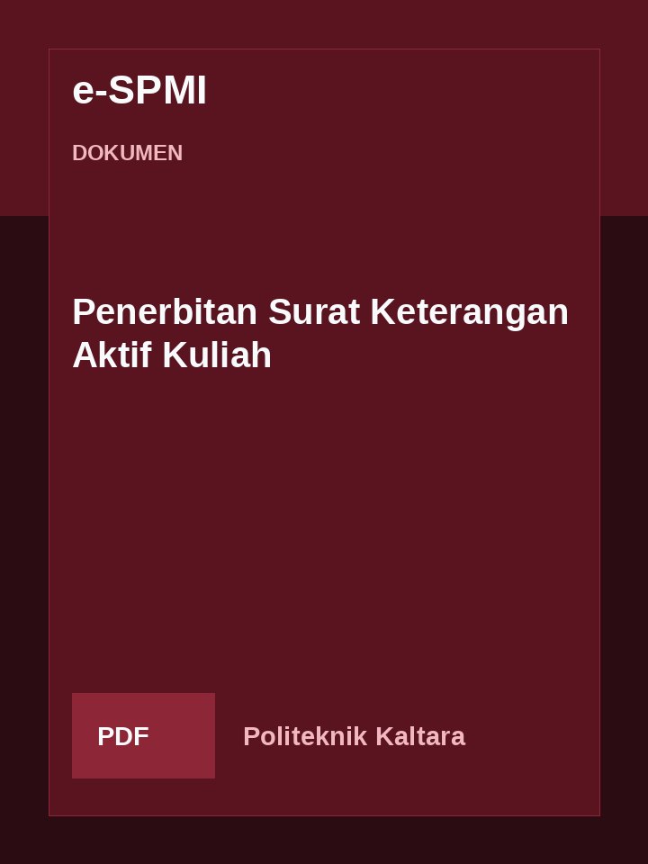 Cover Penerbitan Surat Keterangan Aktif Kuliah