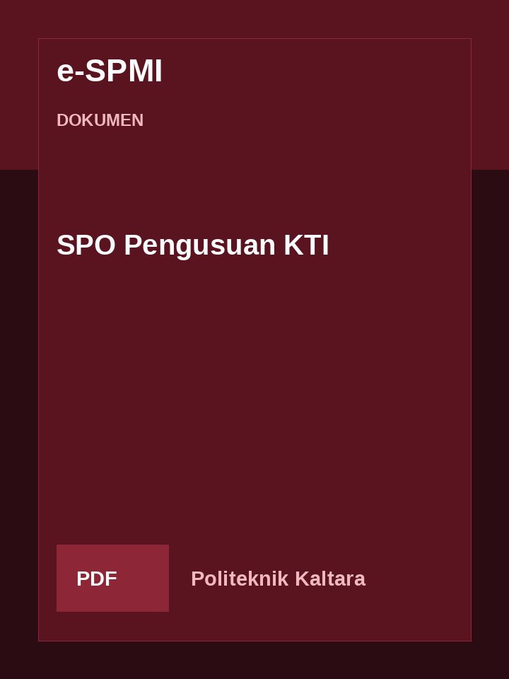Cover SPO Pengusuan KTI