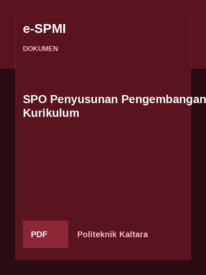 Cover SPO Penyusunan Pengembangan Kurikulum