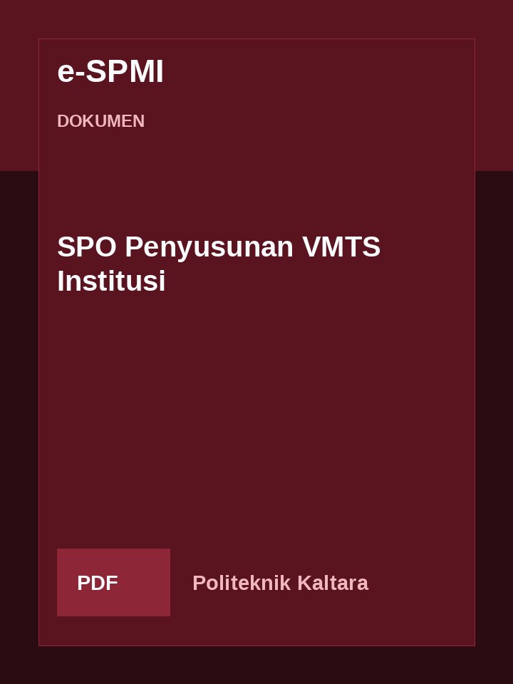 Cover SPO Penyusunan VMTS Institusi