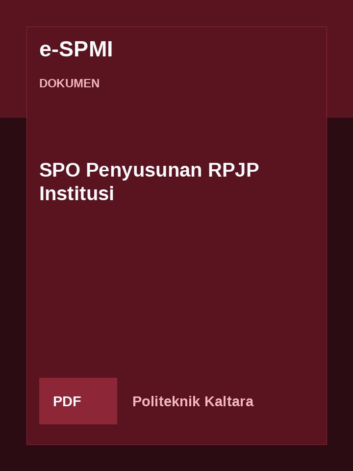 Cover SPO Penyusunan RPJP Institusi