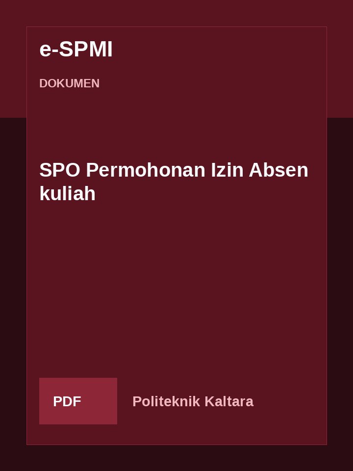 Cover SPO Permohonan Izin Absen kuliah