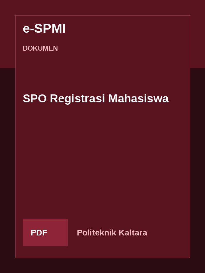 Cover SPO Registrasi Mahasiswa