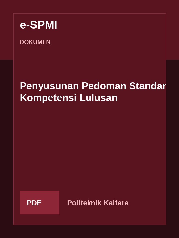 Cover Penyusunan Pedoman Standar Kompetensi Lulusan