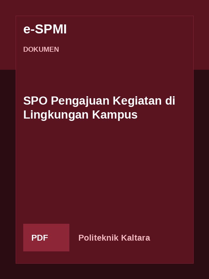 Cover SPO Pengajuan Kegiatan di Lingkungan Kampus