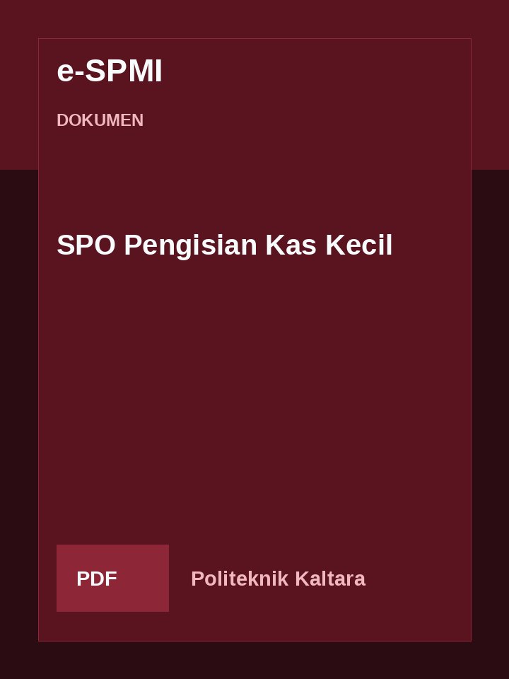 Cover SPO Pengisian Kas Kecil
