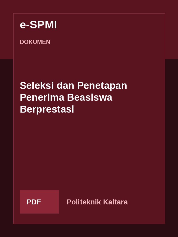 Cover Seleksi dan Penetapan Penerima Beasiswa Berprestasi