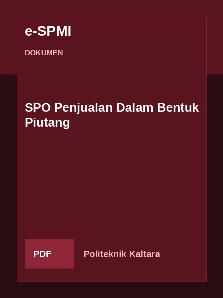 Cover SPO Penjualan Dalam Bentuk Piutang