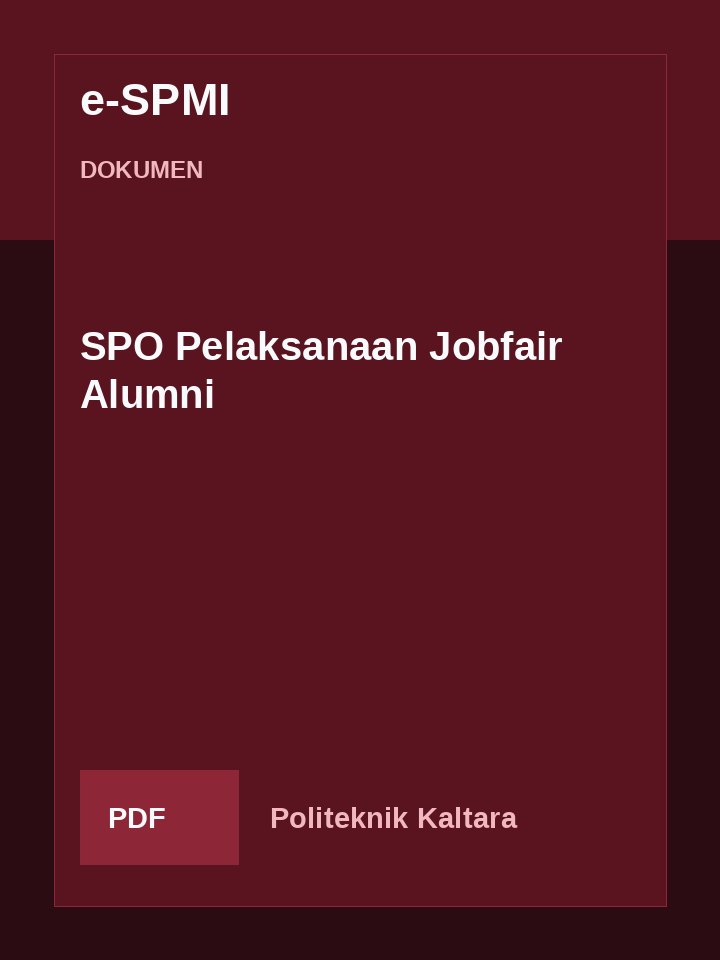 Cover SPO Pelaksanaan Jobfair Alumni