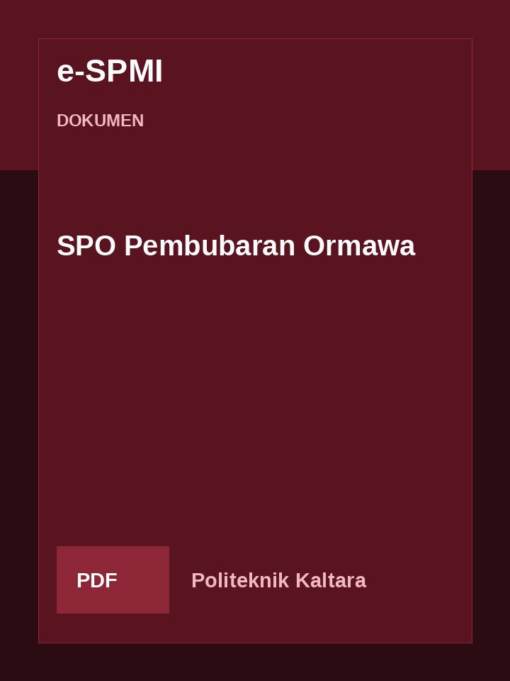 Cover SPO Pembubaran Ormawa