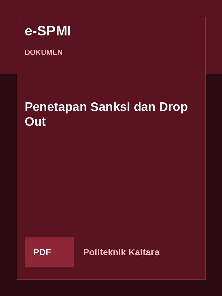 Cover Penetapan Sanksi dan Drop Out