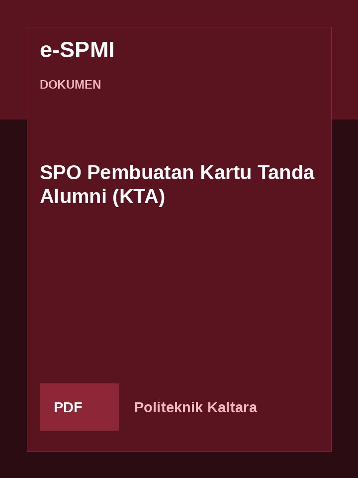Cover SPO Pembuatan Kartu Tanda Alumni (KTA)