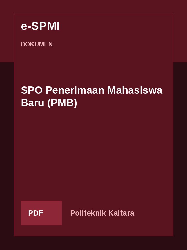 Cover SPO Penerimaan Mahasiswa Baru (PMB)