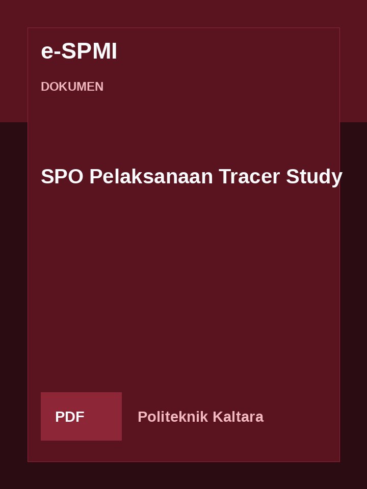 Cover SPO Pelaksanaan Tracer Study