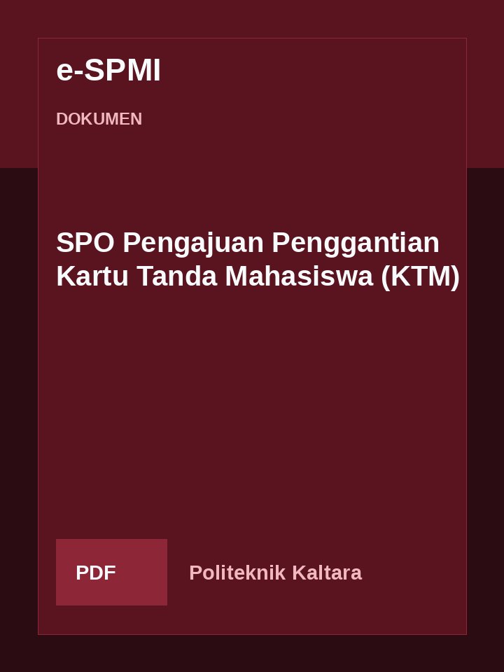 Cover SPO Pengajuan Penggantian Kartu Tanda Mahasiswa (KTM)