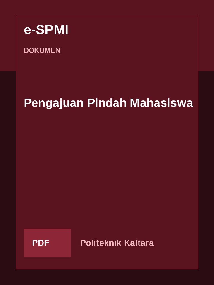 Cover Pengajuan Pindah Mahasiswa