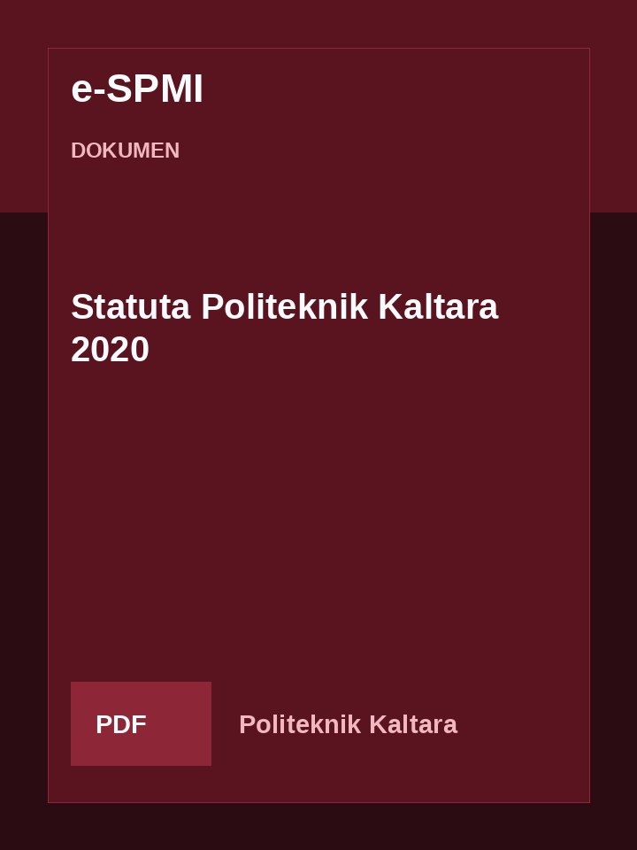 Cover Statuta Politeknik Kaltara 2020