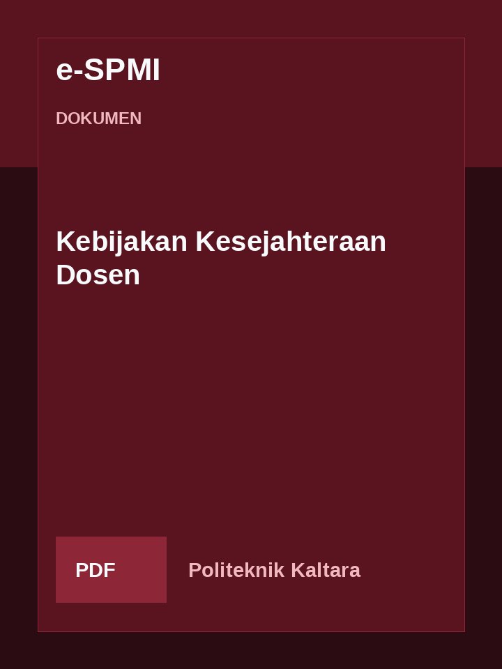 Cover Kebijakan Kesejahteraan Dosen