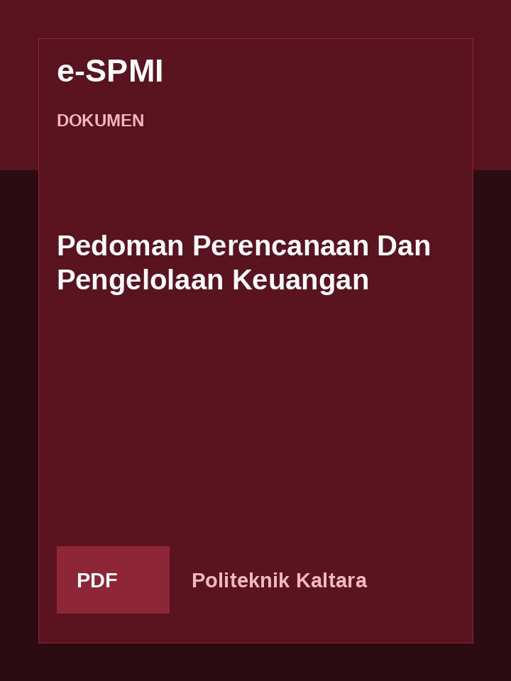 Cover Pedoman Perencanaan Dan Pengelolaan Keuangan