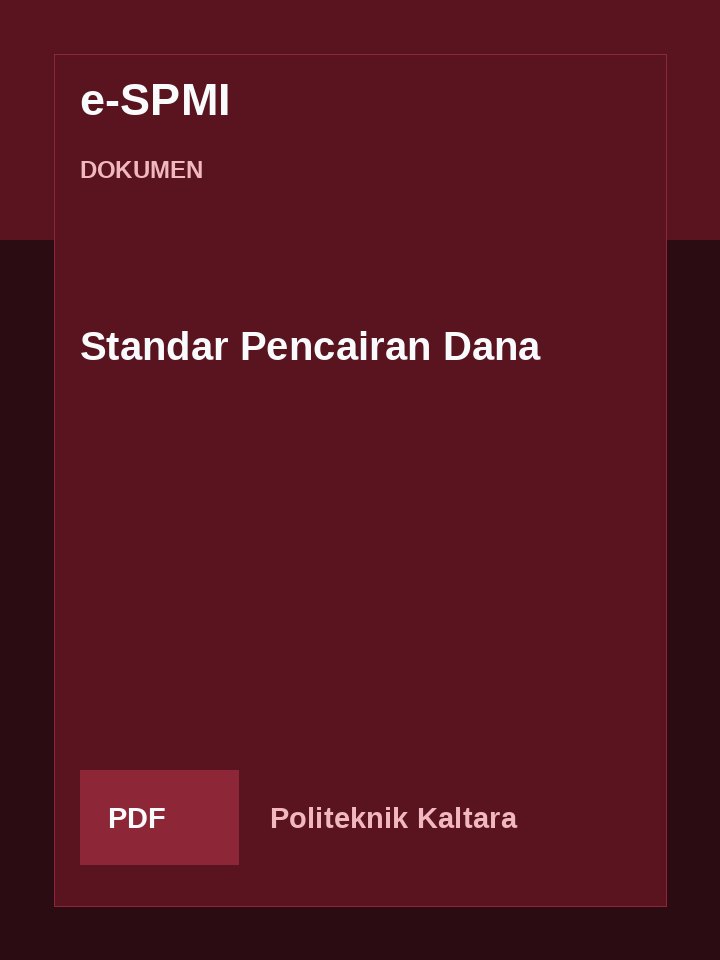 Cover Standar Pencairan Dana