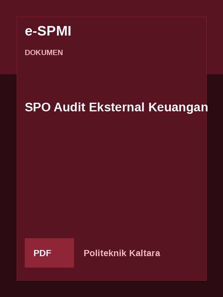 Cover SPO Audit Eksternal Keuangan