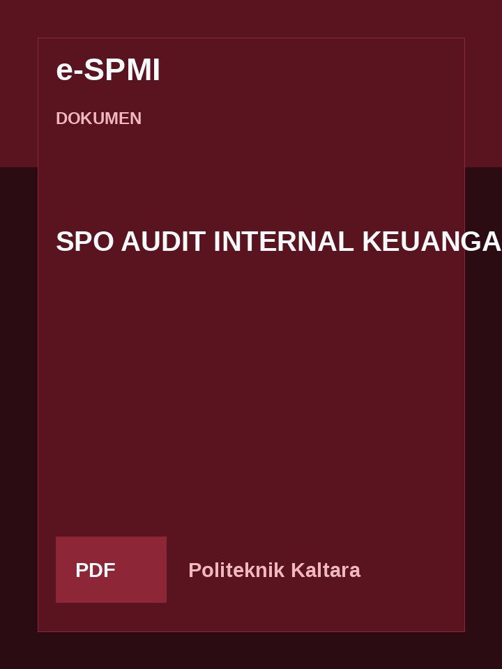 Cover SPO AUDIT INTERNAL KEUANGAN