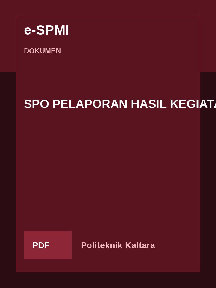 Cover SPO PELAPORAN HASIL KEGIATAN