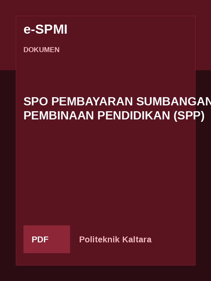 Cover SPO PEMBAYARAN SUMBANGAN PEMBINAAN PENDIDIKAN (SPP)