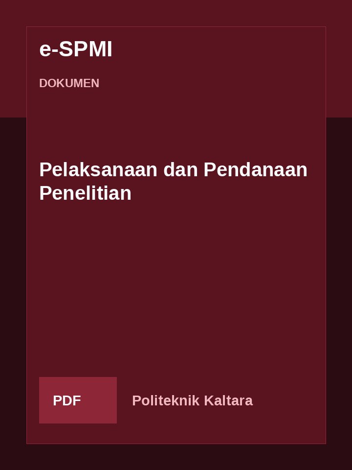 Cover Pelaksanaan dan Pendanaan Penelitian