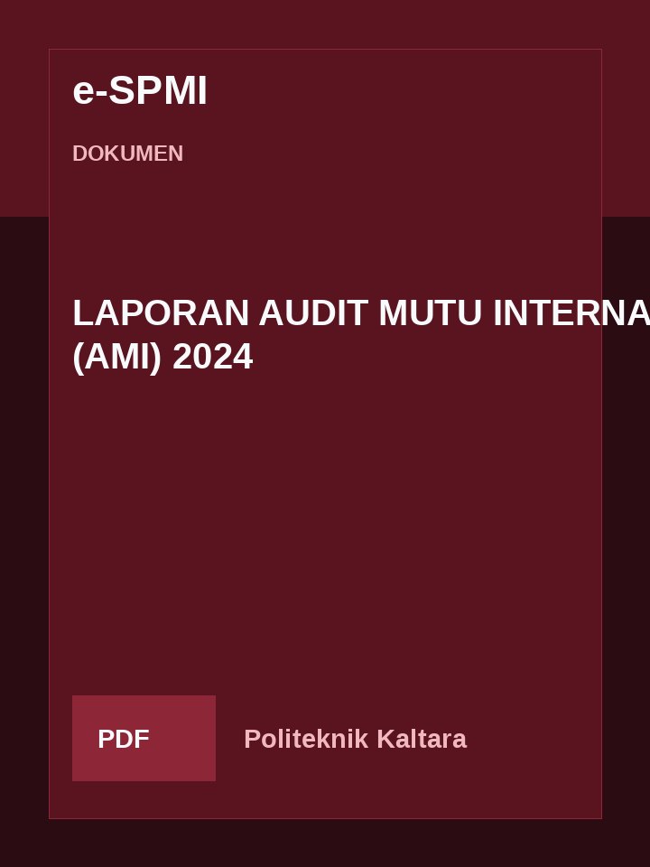 Cover LAPORAN AUDIT MUTU INTERNAL (AMI) 2024