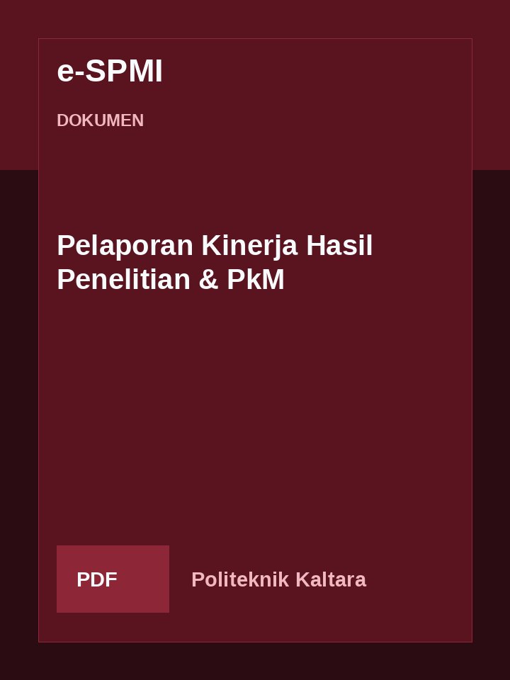 Cover Pelaporan Kinerja Hasil Penelitian & PkM