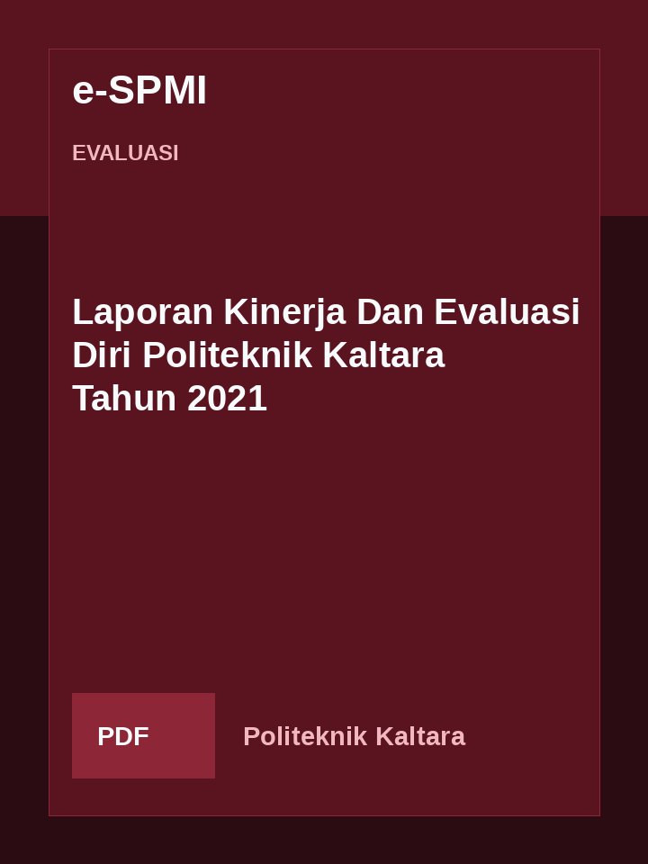Cover Laporan Kinerja Dan Evaluasi Diri Politeknik Kaltara Tahun 2021