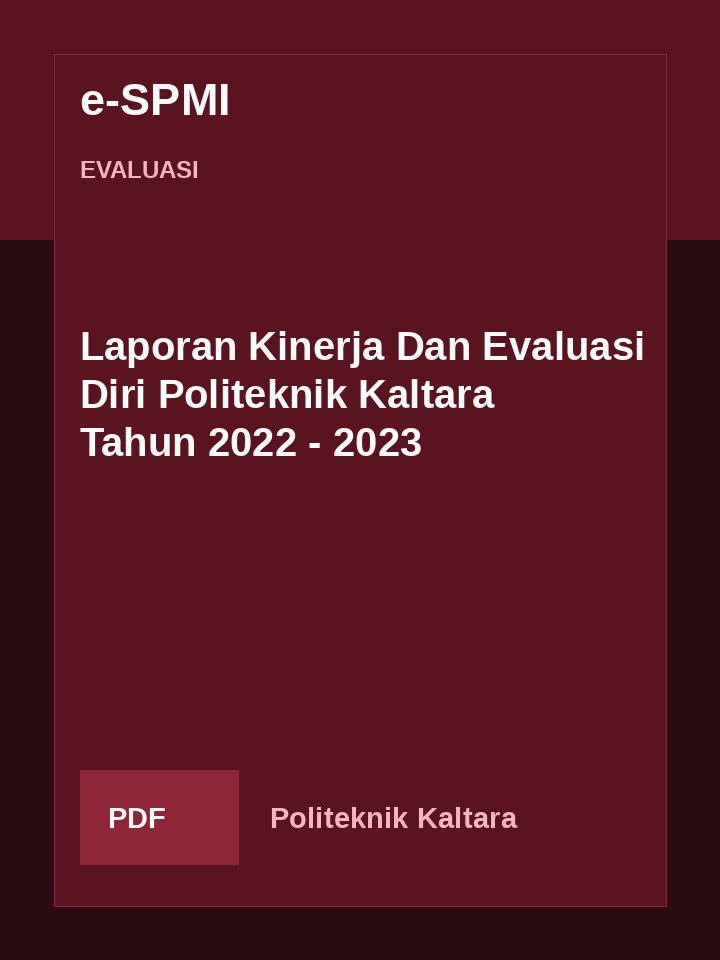 Cover Laporan Kinerja Dan Evaluasi Diri Politeknik Kaltara Tahun 2022 - 2023