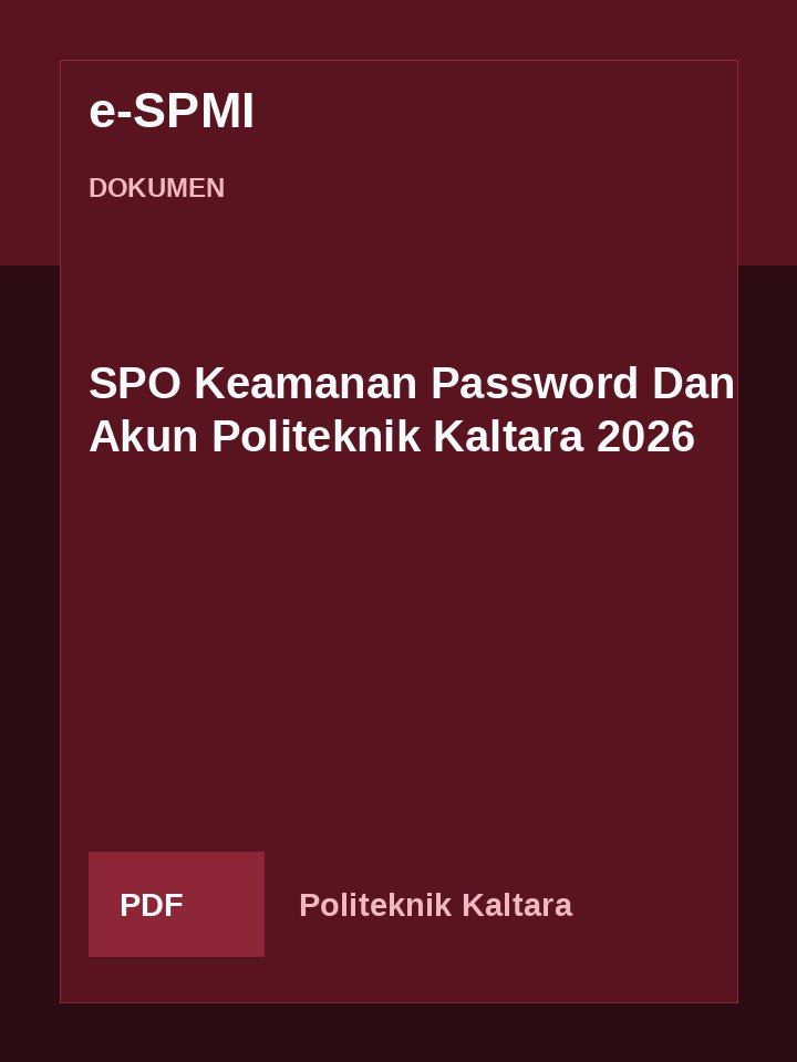Cover SPO Keamanan Password Dan Akun Politeknik Kaltara 2026