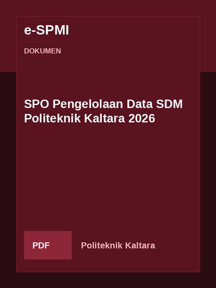 Cover SPO Pengelolaan Data SDM Politeknik Kaltara 2026