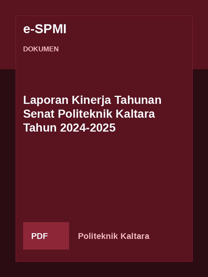 Cover Laporan Kinerja Tahunan Senat Politeknik Kaltara Tahun 2024-2025