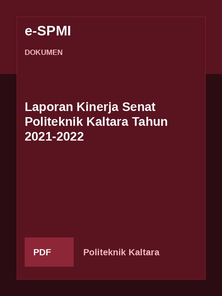 Cover Laporan Kinerja Senat Politeknik Kaltara Tahun 2021-2022