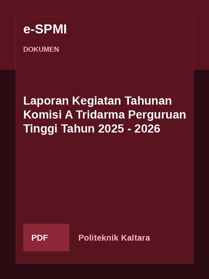 Cover Laporan Kegiatan Tahunan Komisi A Tridarma Perguruan Tinggi Tahun 2025 - 2026