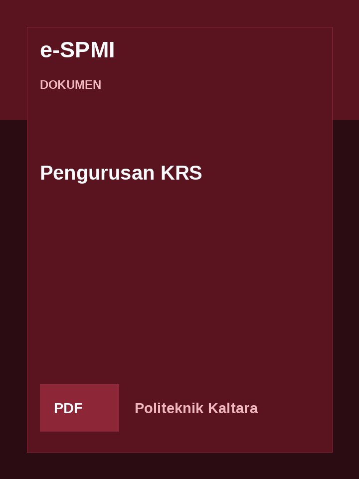 Cover Pengurusan KRS