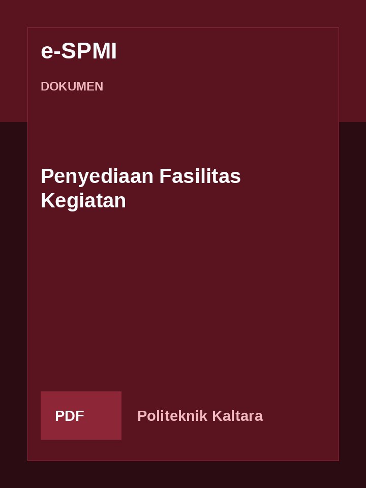 Cover Penyediaan Fasilitas Kegiatan
