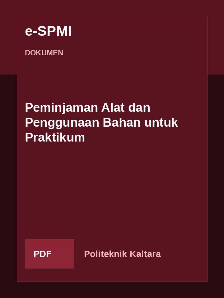 Cover Peminjaman Alat dan Penggunaan Bahan untuk Praktikum