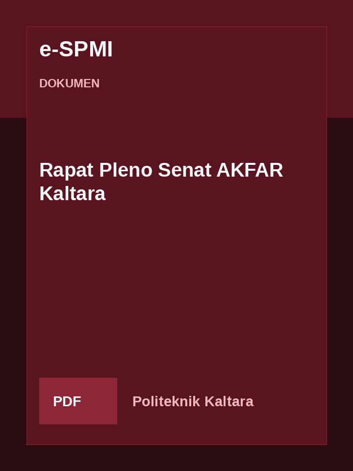 Cover Rapat Pleno Senat AKFAR Kaltara