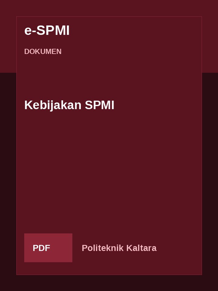 Cover Kebijakan SPMI