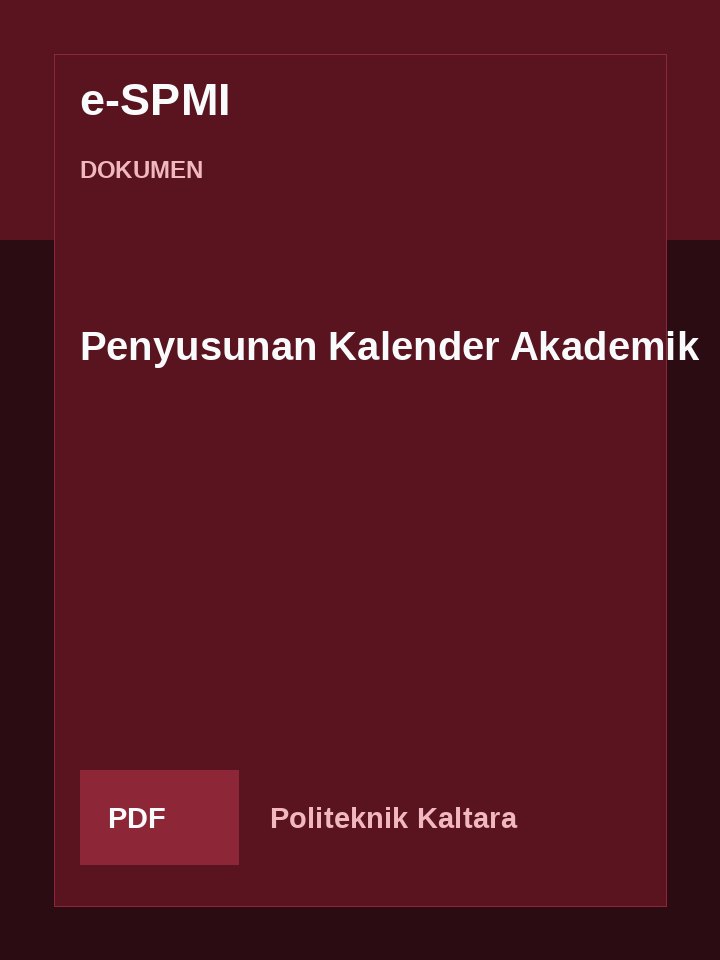 Cover Penyusunan Kalender Akademik