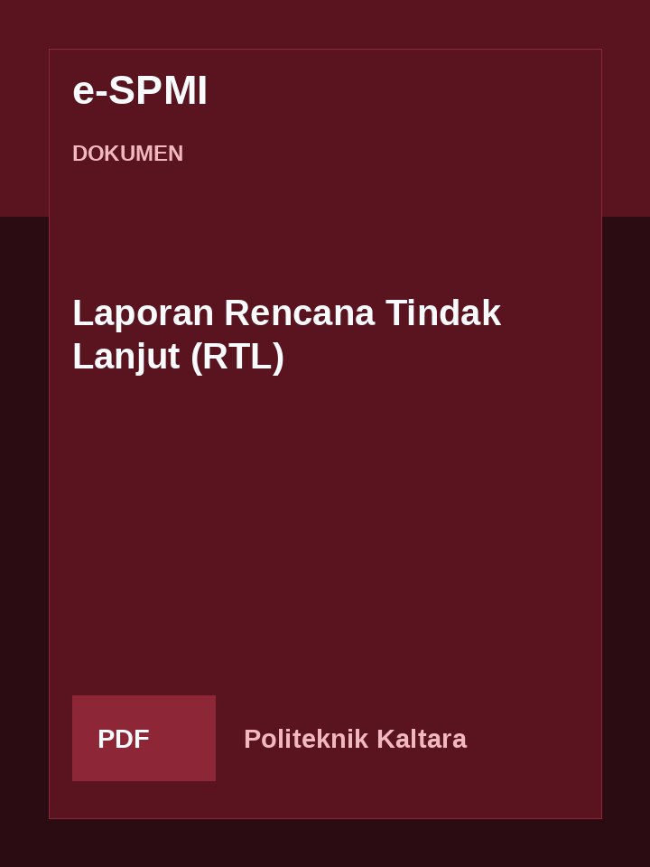 Cover Laporan Rencana Tindak Lanjut (RTL)