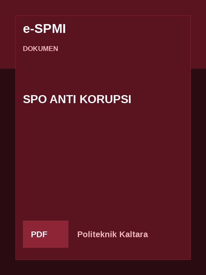 Cover SPO ANTI KORUPSI