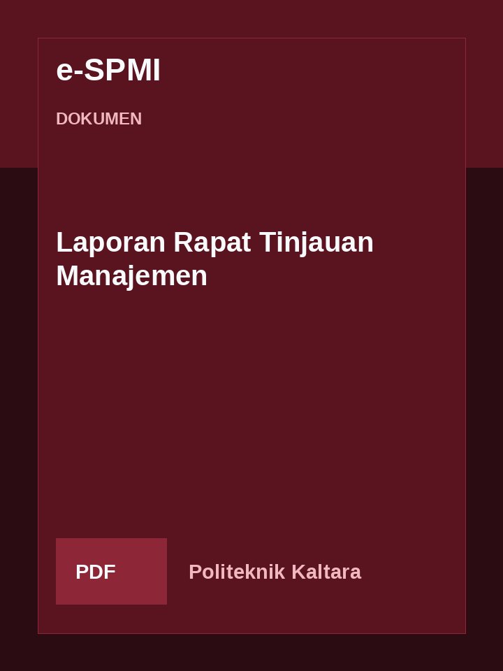 Cover Laporan Rapat Tinjauan Manajemen