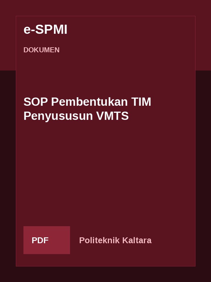 Cover SOP Pembentukan TIM Penyususun VMTS