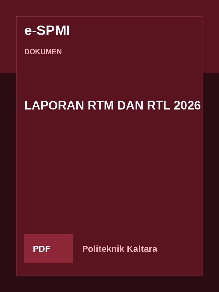 Cover LAPORAN RTM DAN RTL 2026