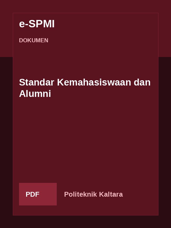 Cover Standar Kemahasiswaan dan Alumni